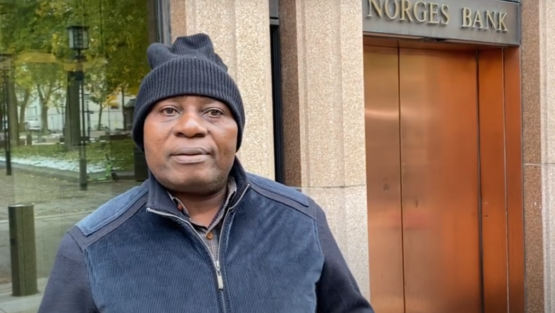 Video: Celestine AkpoBari speaks outside NBIM after the meeting with Norges Bank